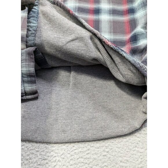 Grizzly Mountain Shirt Jacket Mens XL Flannel Red Gray Plaid Lined Shacket Snap - Picture 11 of 14